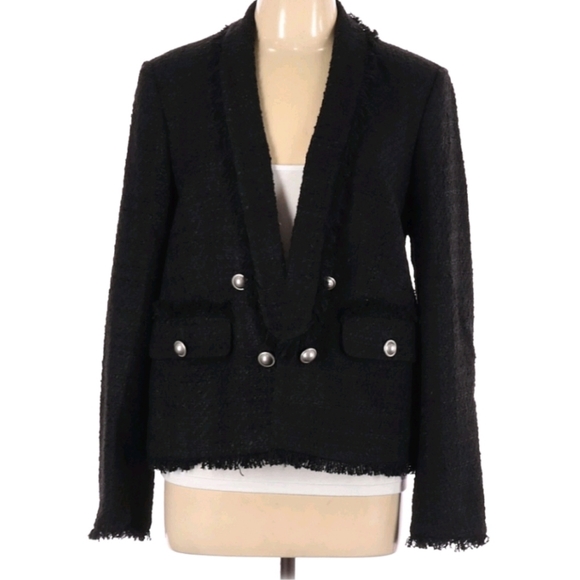 Express Jackets & Blazers - Express Open Front Black Tweed Jacket size  L